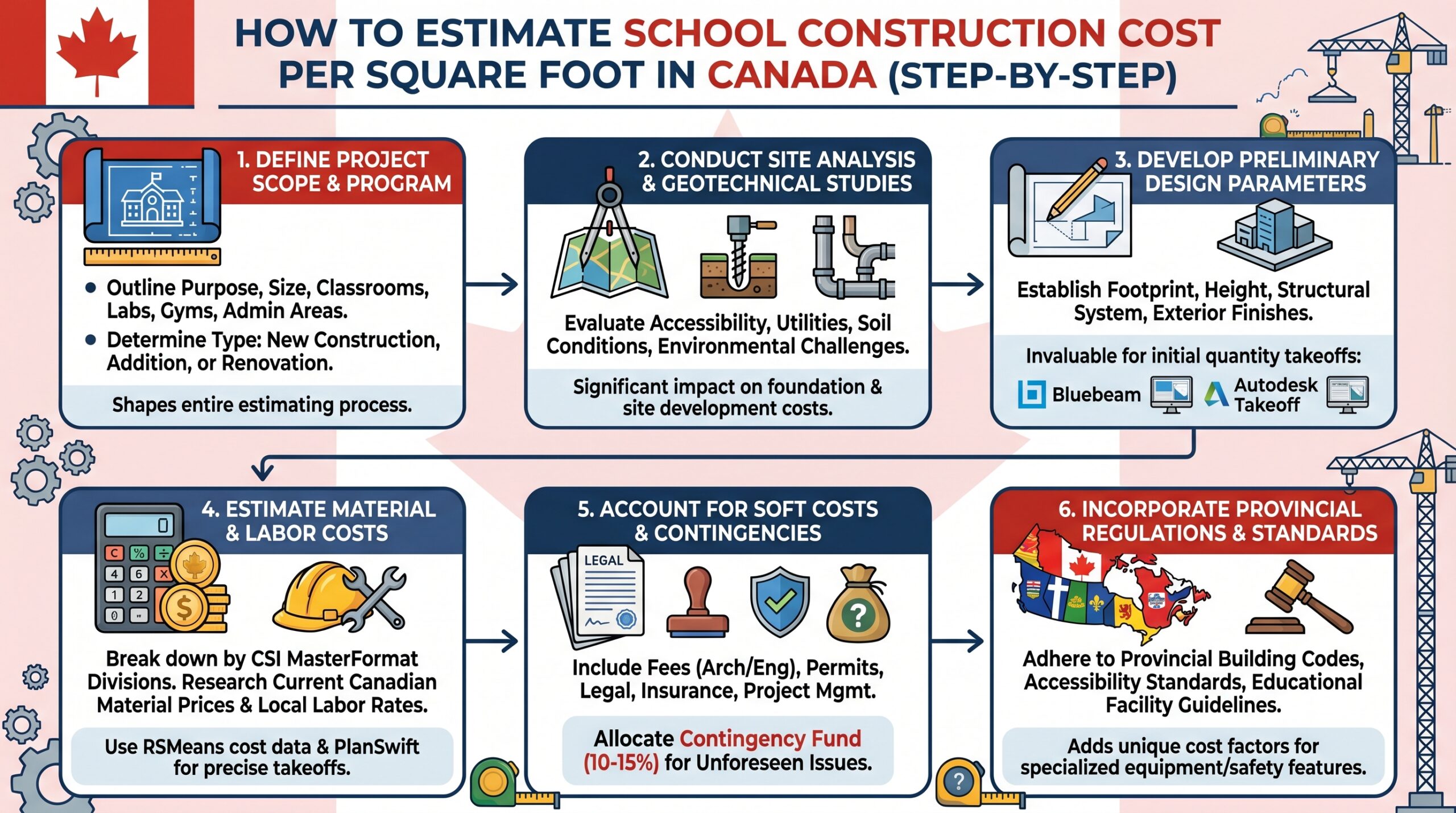 school construction cost per square foot Canada