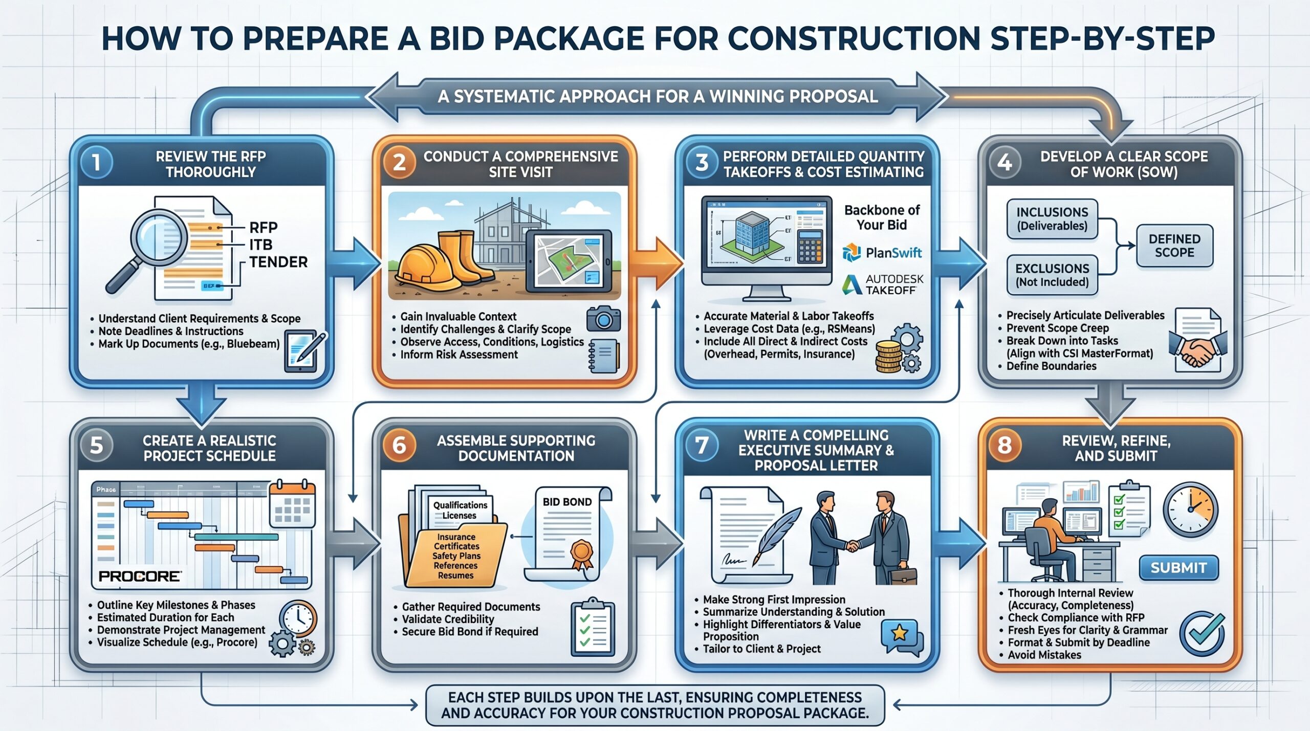 how to prepare a bid package for construction