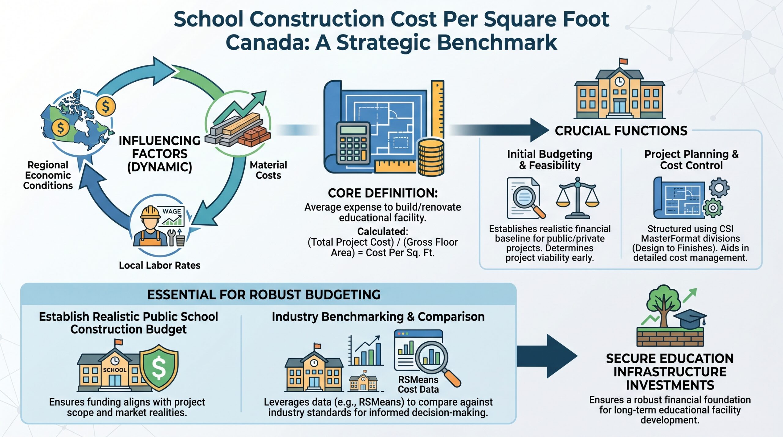 school construction cost per square foot Canada