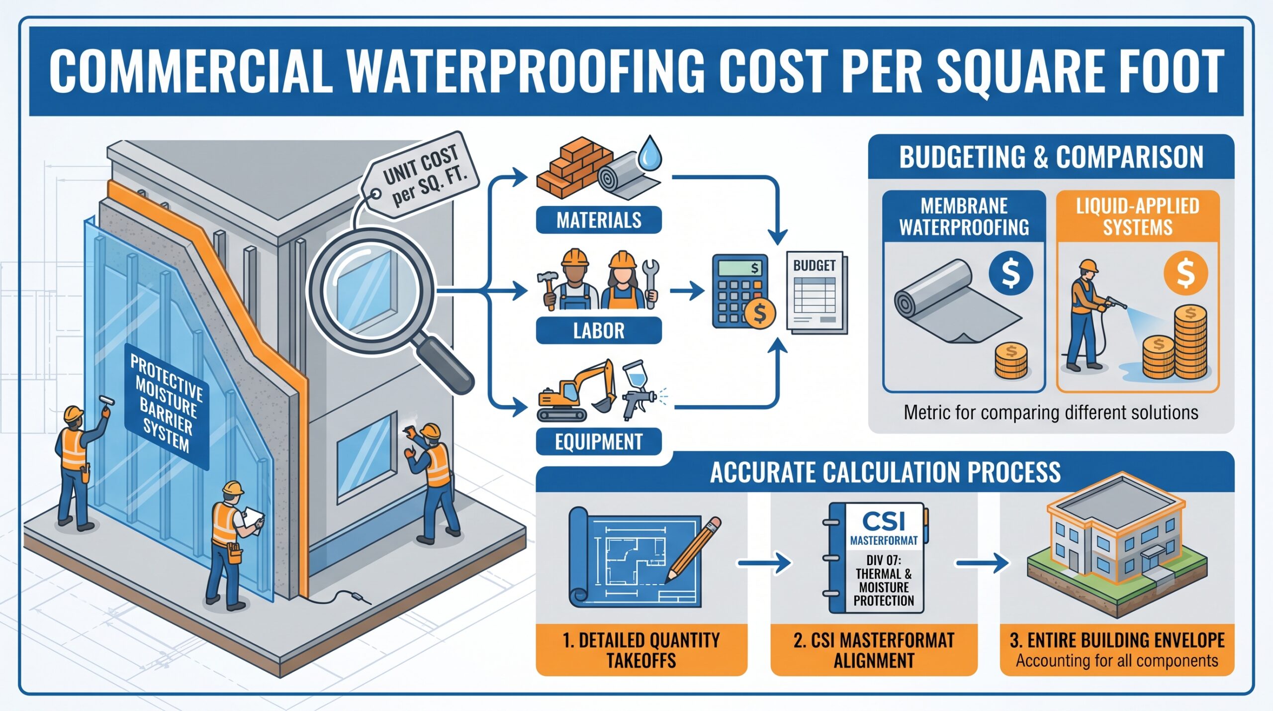 commercial waterproofing cost per square foot